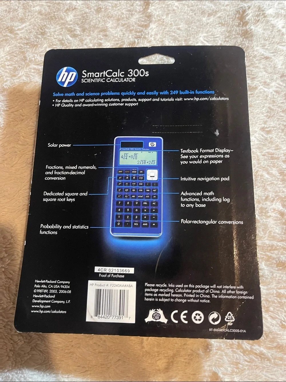 HP SmartCalc 300s Scientific Calculator - Blue NEW